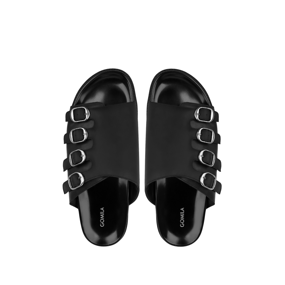Nero - Men's Black Calf Leather Slipper