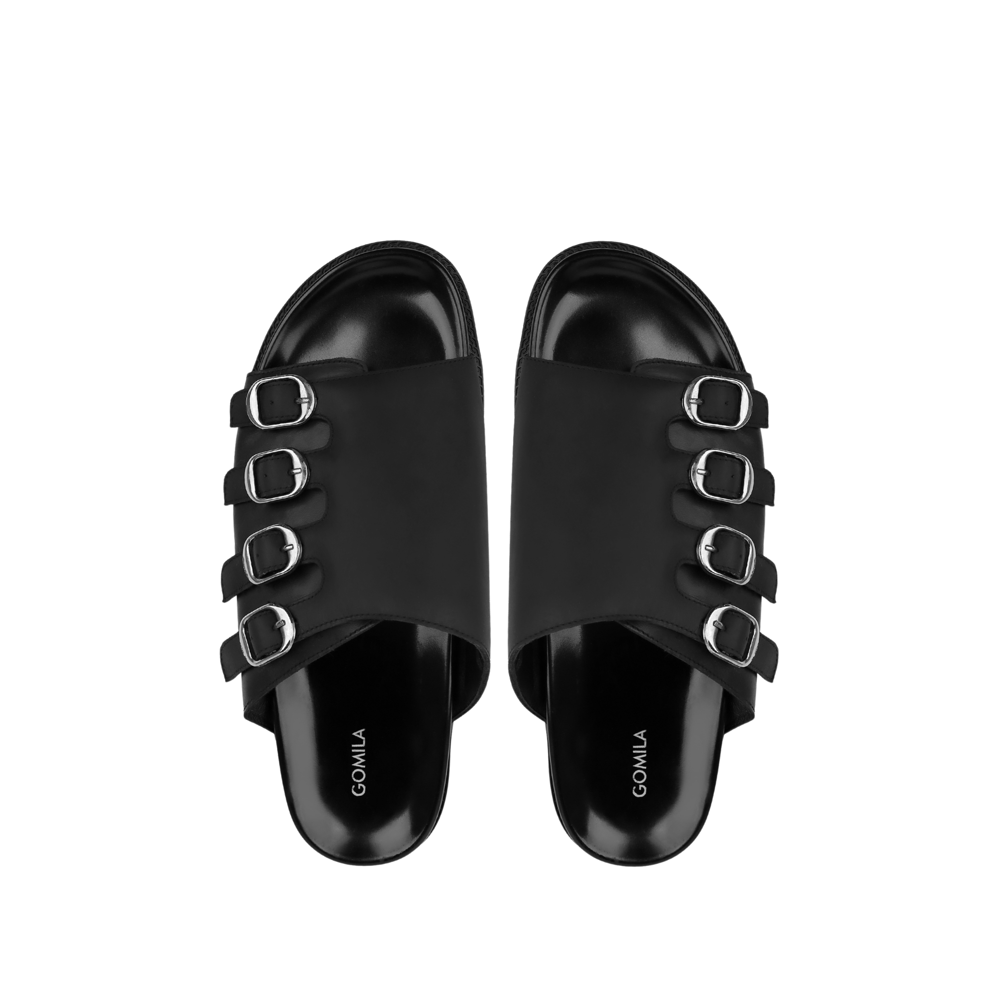 Nero - Men's Black Calf Leather Slipper