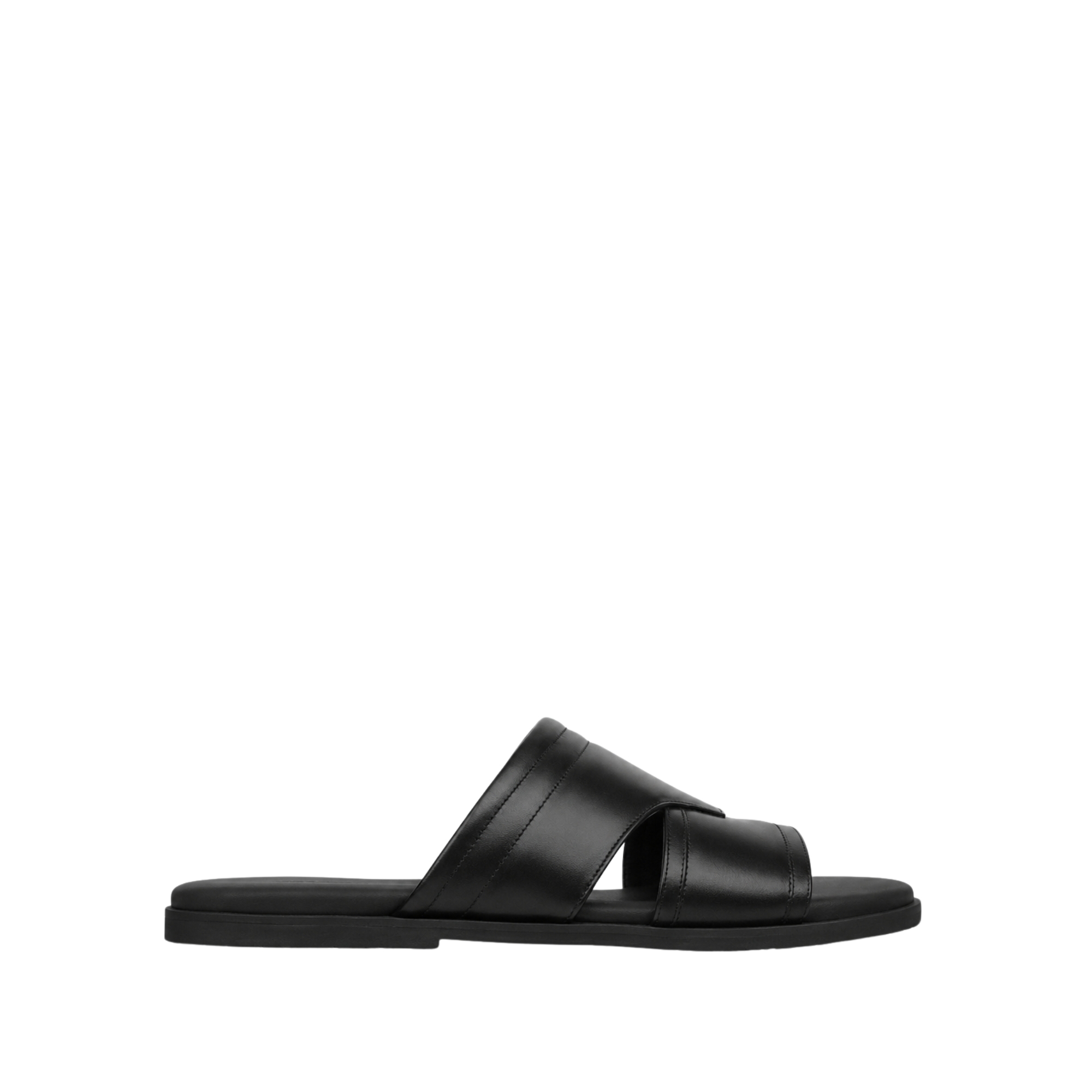 Urban - Men's Black Calf Leather Slipper