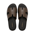 Riko - Men's Dark Brown Calf Leather Slipper