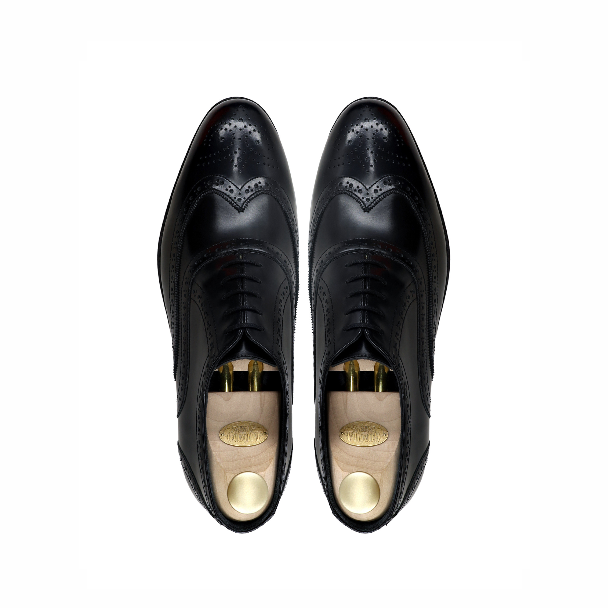 Fukiya - Men's Black Box Leather High Shine Oxford Shoe