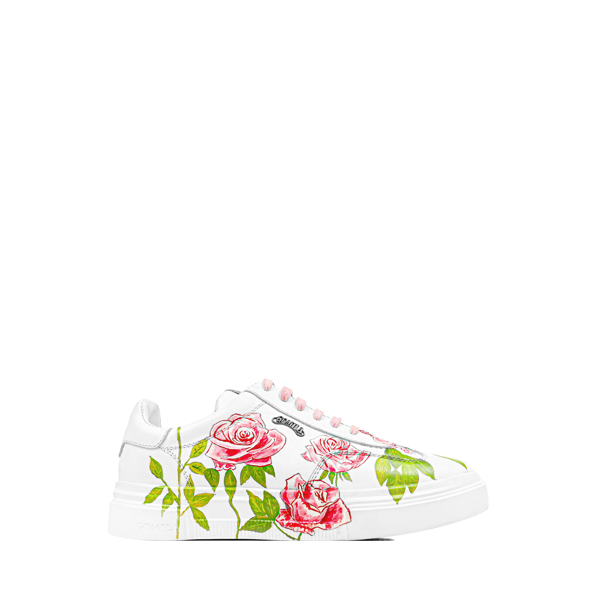 Blaze Lily - Men's White Hand Painted Sneaker