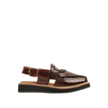 Estadio - Kid's Reddish Brown Box Leather High Shine Sandal (5-12 Years Old)