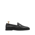 Velmora- Men's Black Hand Woven Calf Leather Loafer
