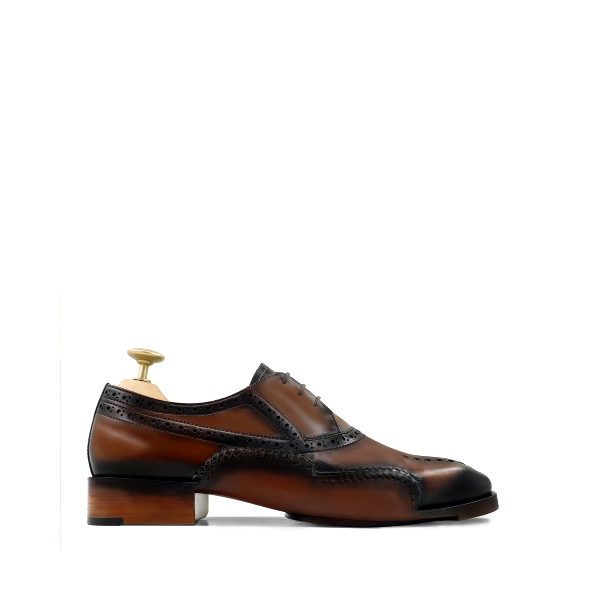 Shuriken - Men's Burnished Tan Calf Leather Oxford Shoe - Goodyear Welted