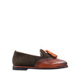 Pedro - Kid's Burnished Brown Calf Leather and Kid Suede Loafer (5-12 Year's Old)