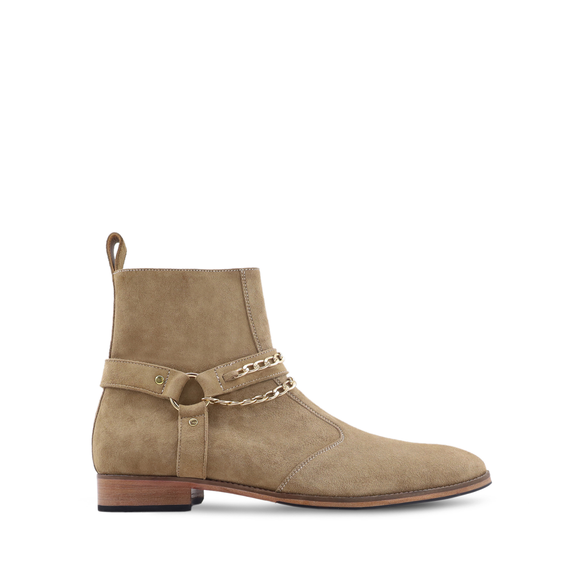 Buroku - Men's Camel Kid Suede Jodhpur Boot