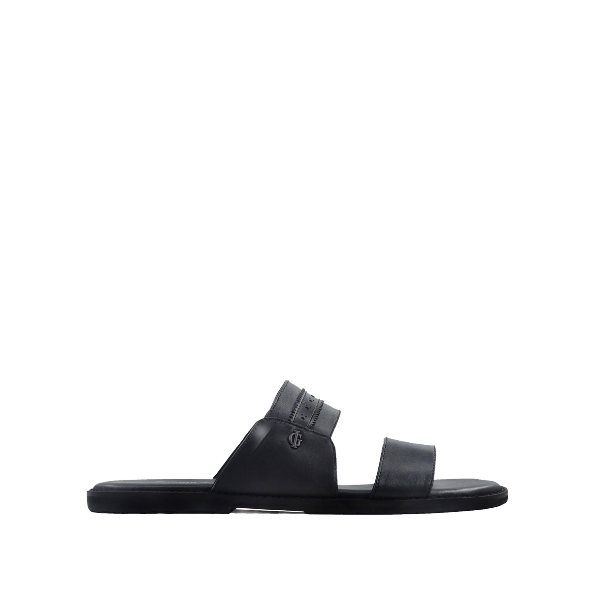 Ethan - Men's Black Calf Leather Slipper