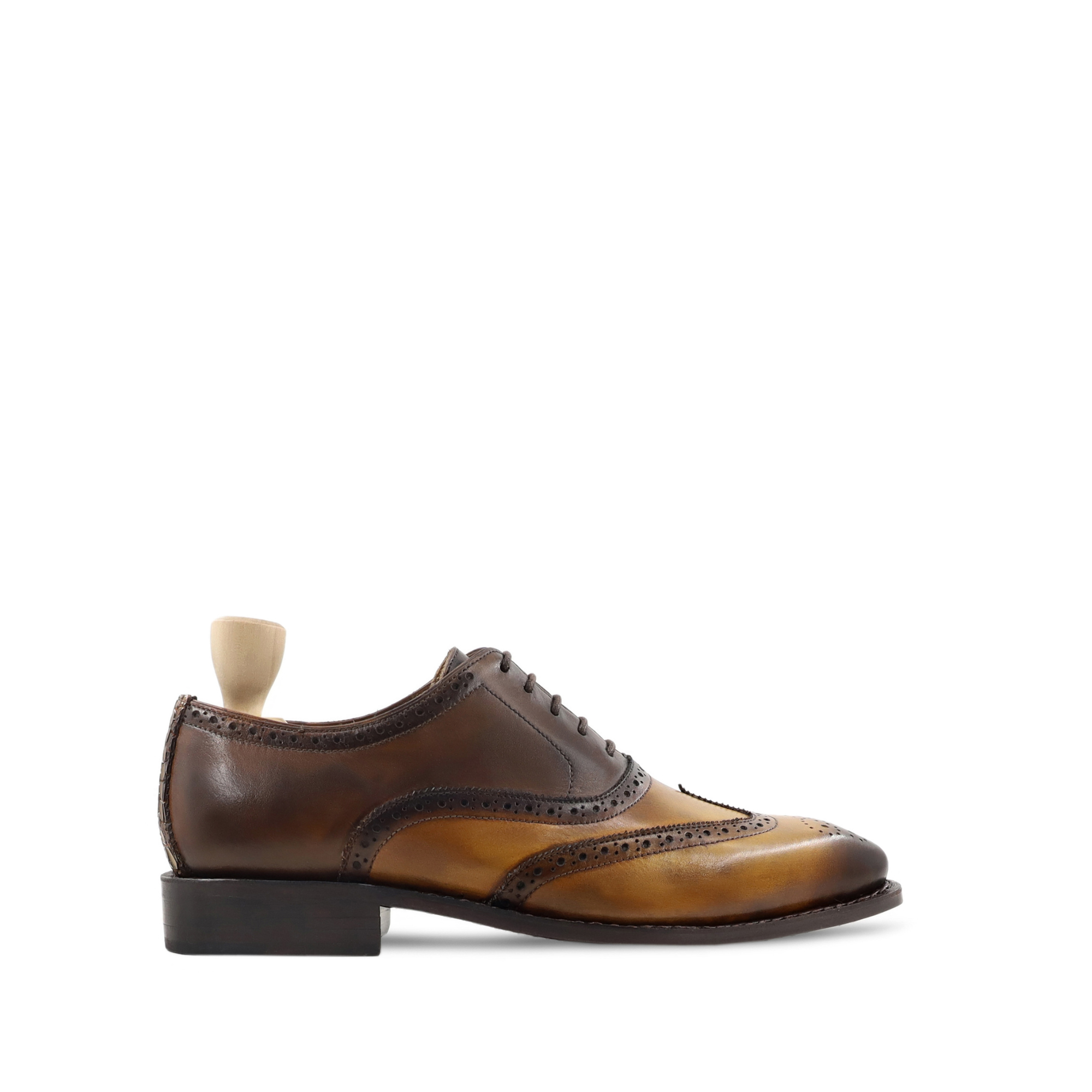 Harvana - Men's Burnished Tan Brown Calf Leather Oxford Shoe - Goodyear Welted