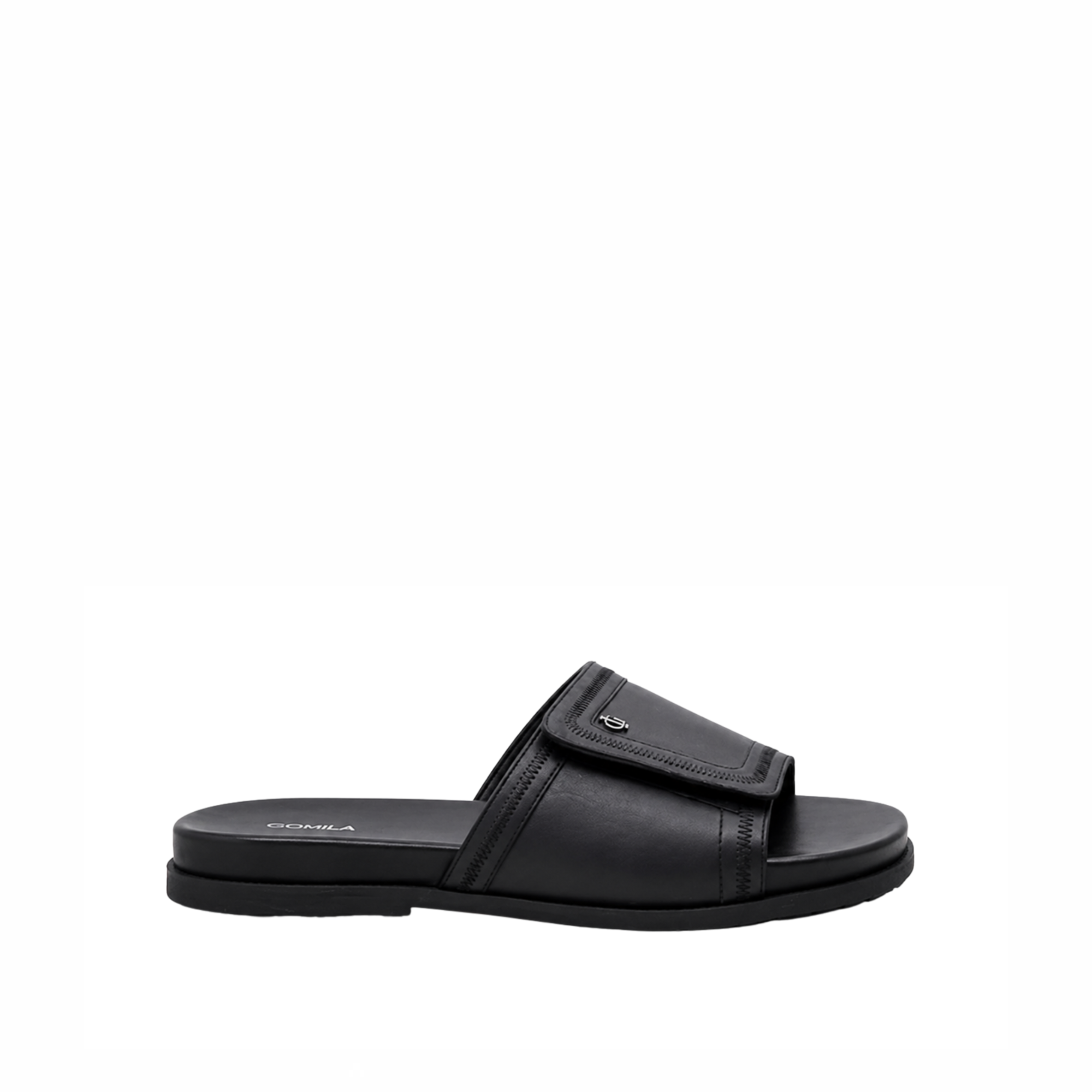 Jaime - Men's Black Calf Leather Slipper