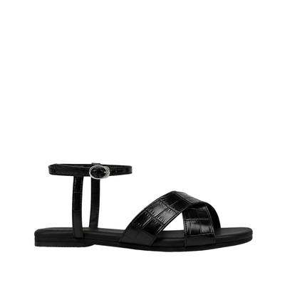 Rina - Women's Black Strapped Sandal