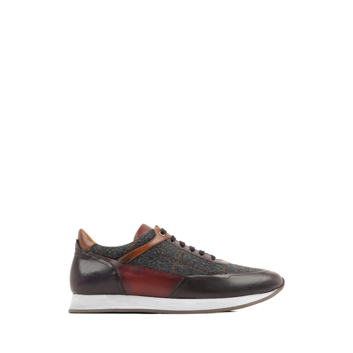 Rento - Men's Multicolor Calf Leather and Harris Tweed Jogger