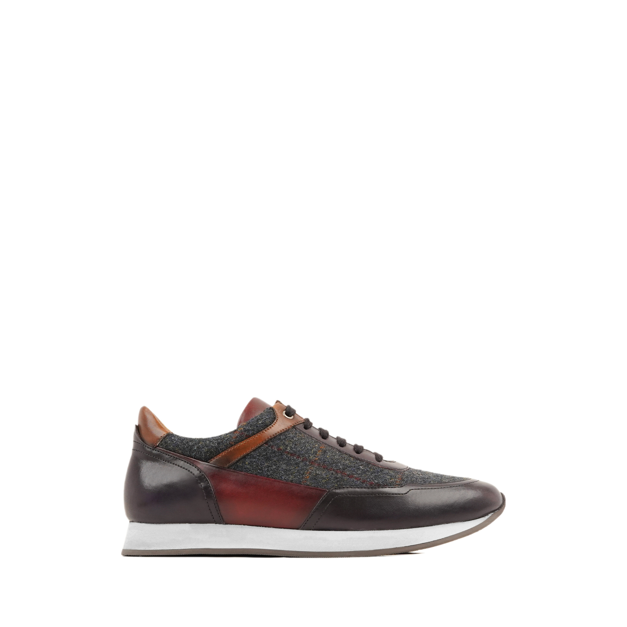 Rento - Men's Multicolor Calf Leather and Harris Tweed Jogger