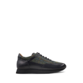 Itzel - Men's Black Calf Leather and Harris Tweed Leather Jogger