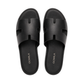 Cameron - Men's Black Calf Leather Slipper