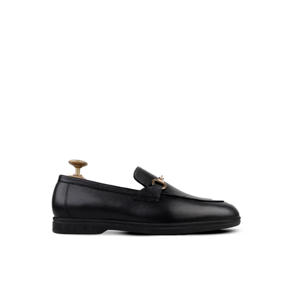 Bennett - Men's Black Pebble Grain Leather Loafer