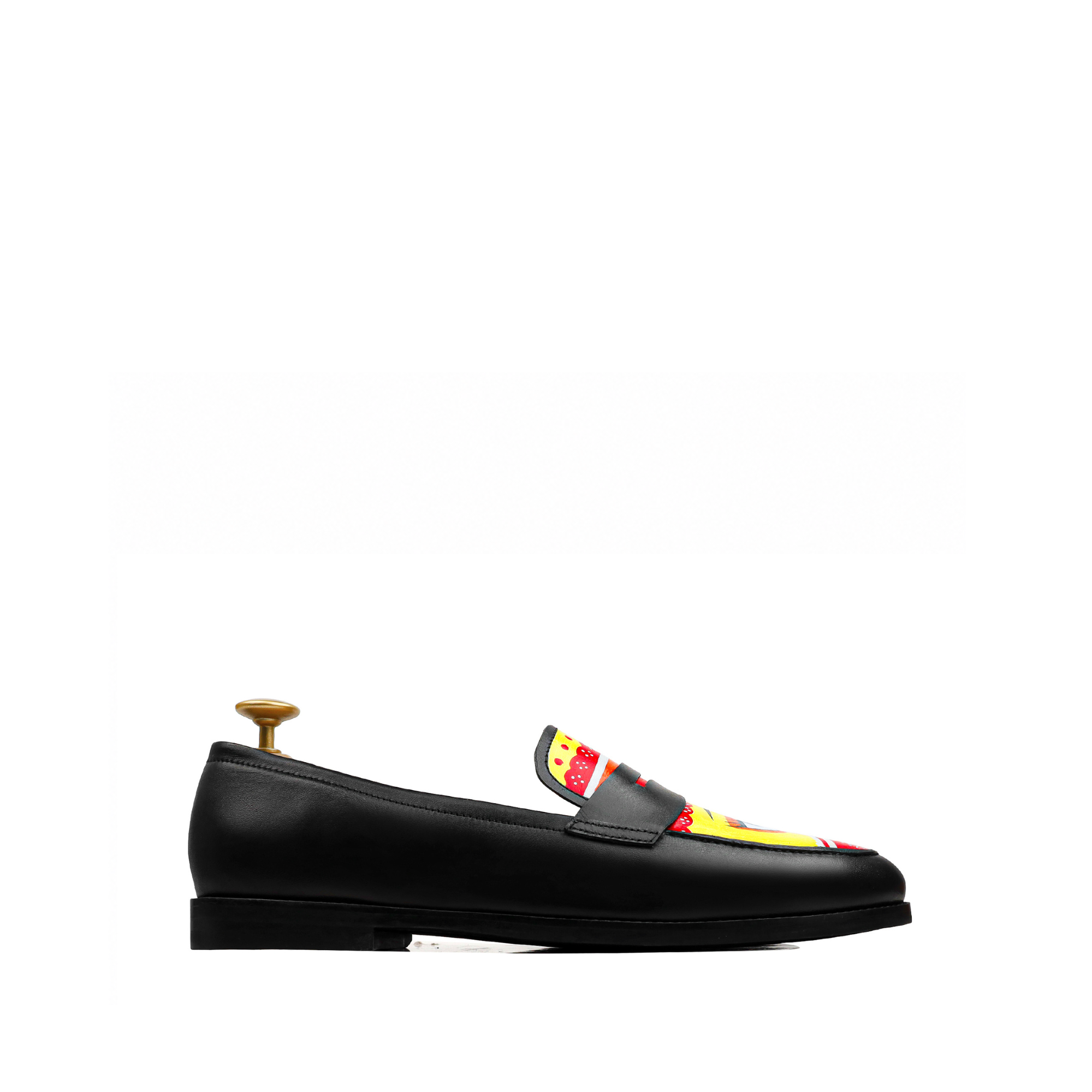 Zivah - Men's Black Hand Painted Loafer