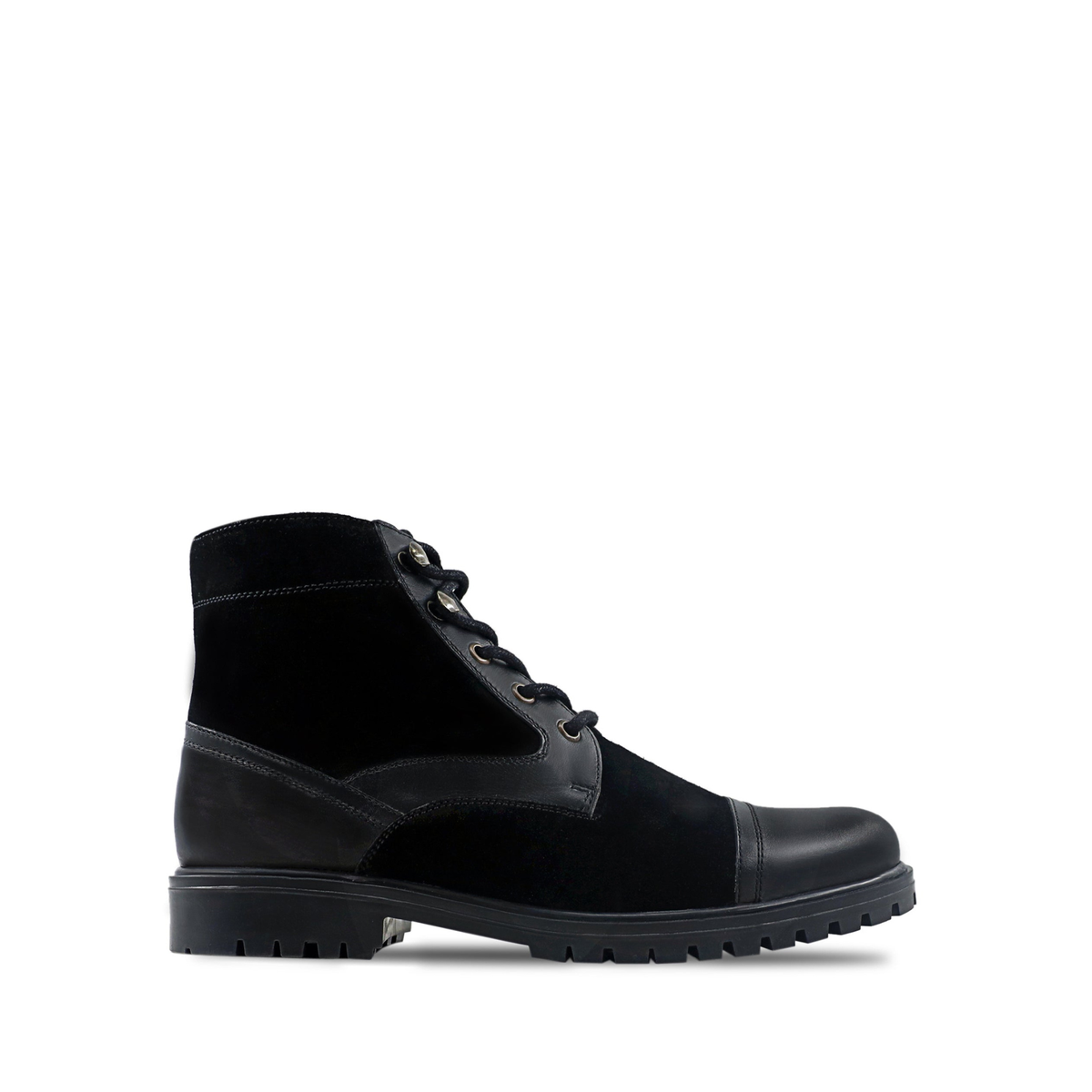 Dosia - Men's Black Kid Suede and Calf Leather Boot