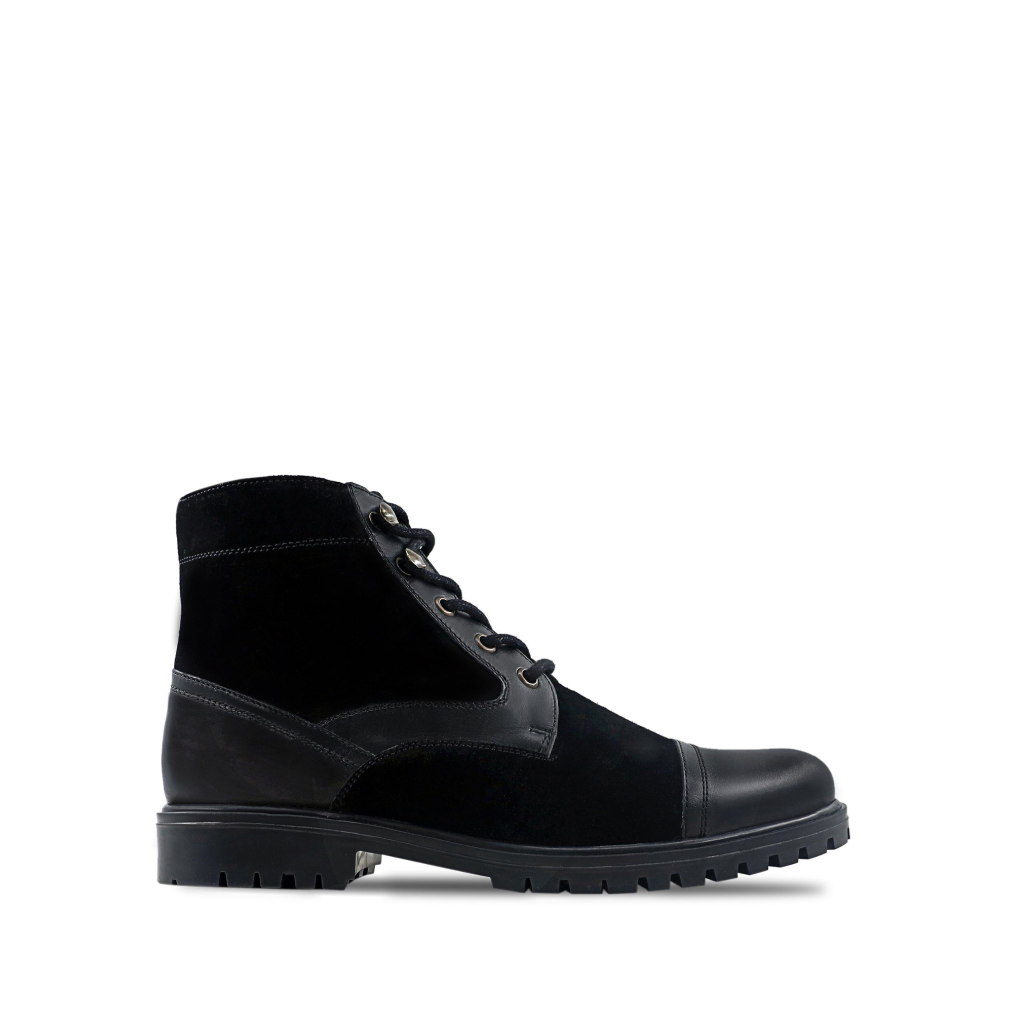 Dosia - Men's Black Kid Suede and Calf Leather Boot