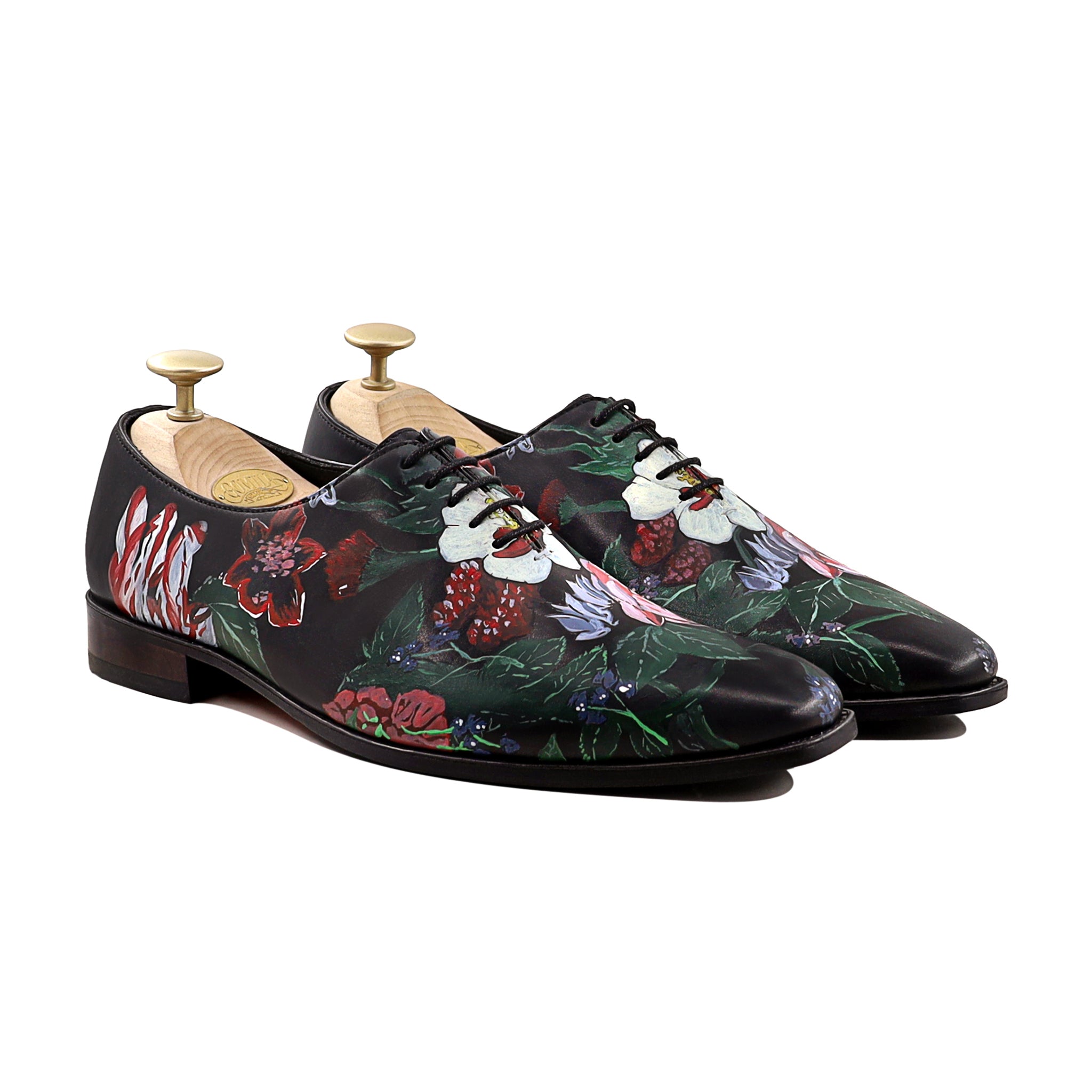 Ryker - Men's Black Hand Painted Wholecut