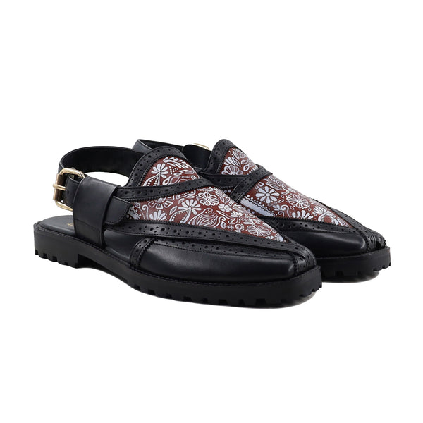 Maxton - Men's Black Hand Painted Sandal