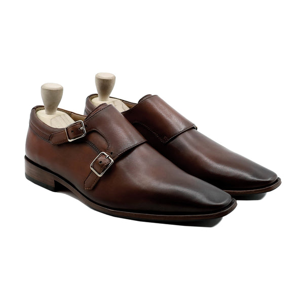 Jamkal - Men's Brown Calf Leather Double Monkstrap