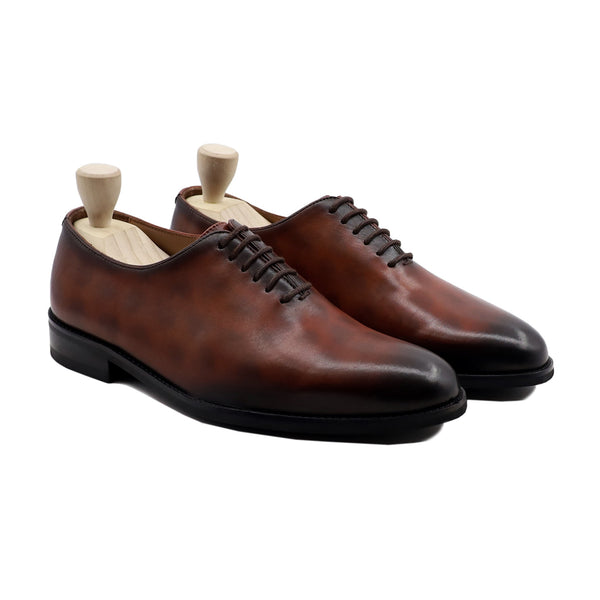 Ticus - Men's Burnished Brown Calf Leather Wholecut Shoe