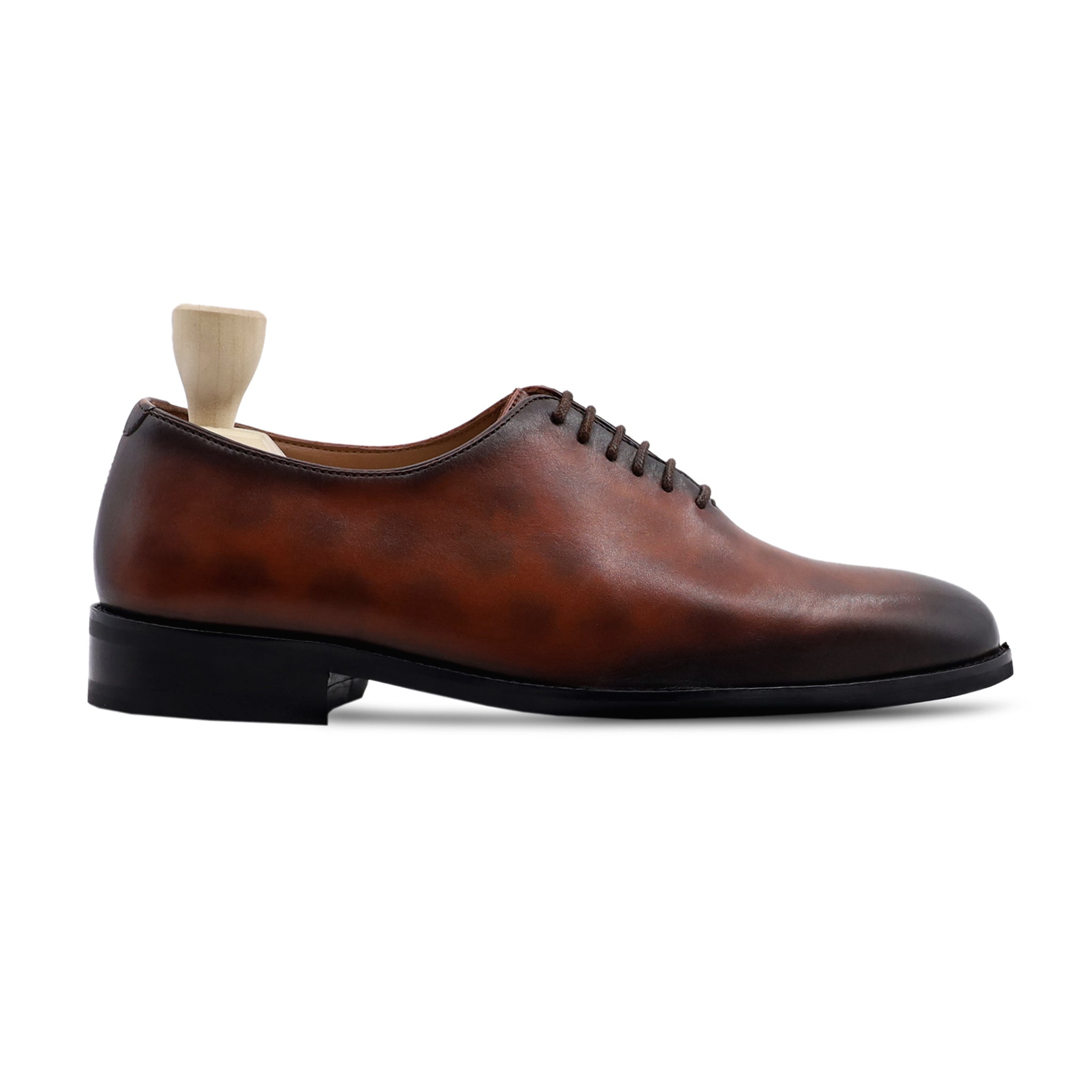 Ticus - Men's Burnished Brown Calf Leather Wholecut Shoe