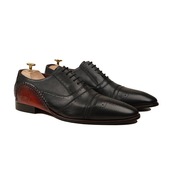 Opanka - Men's Black Calf Leather Oxford Shoe