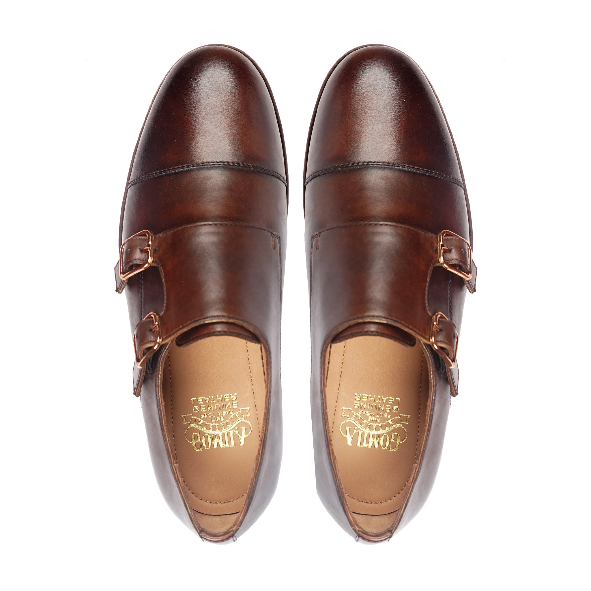 Bantly - Men's Dark Brown Calf leather Double Monkstrap