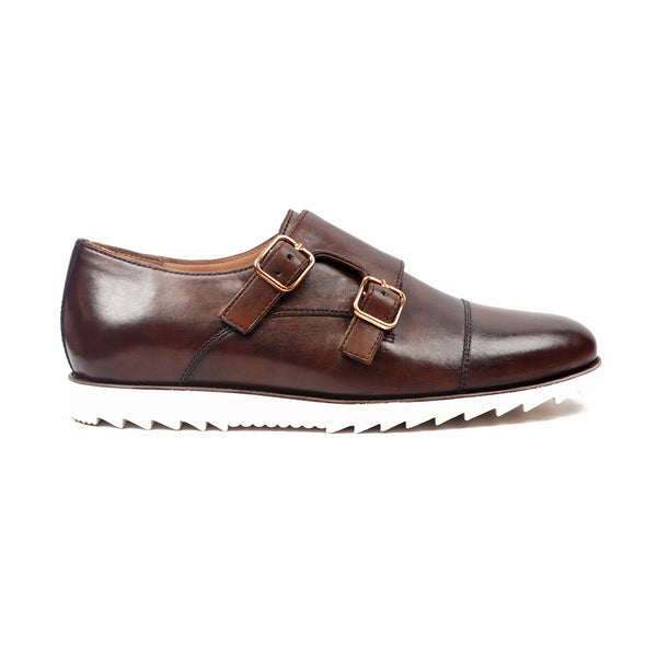 Bantly - Men's Dark Brown Calf leather Double Monkstrap