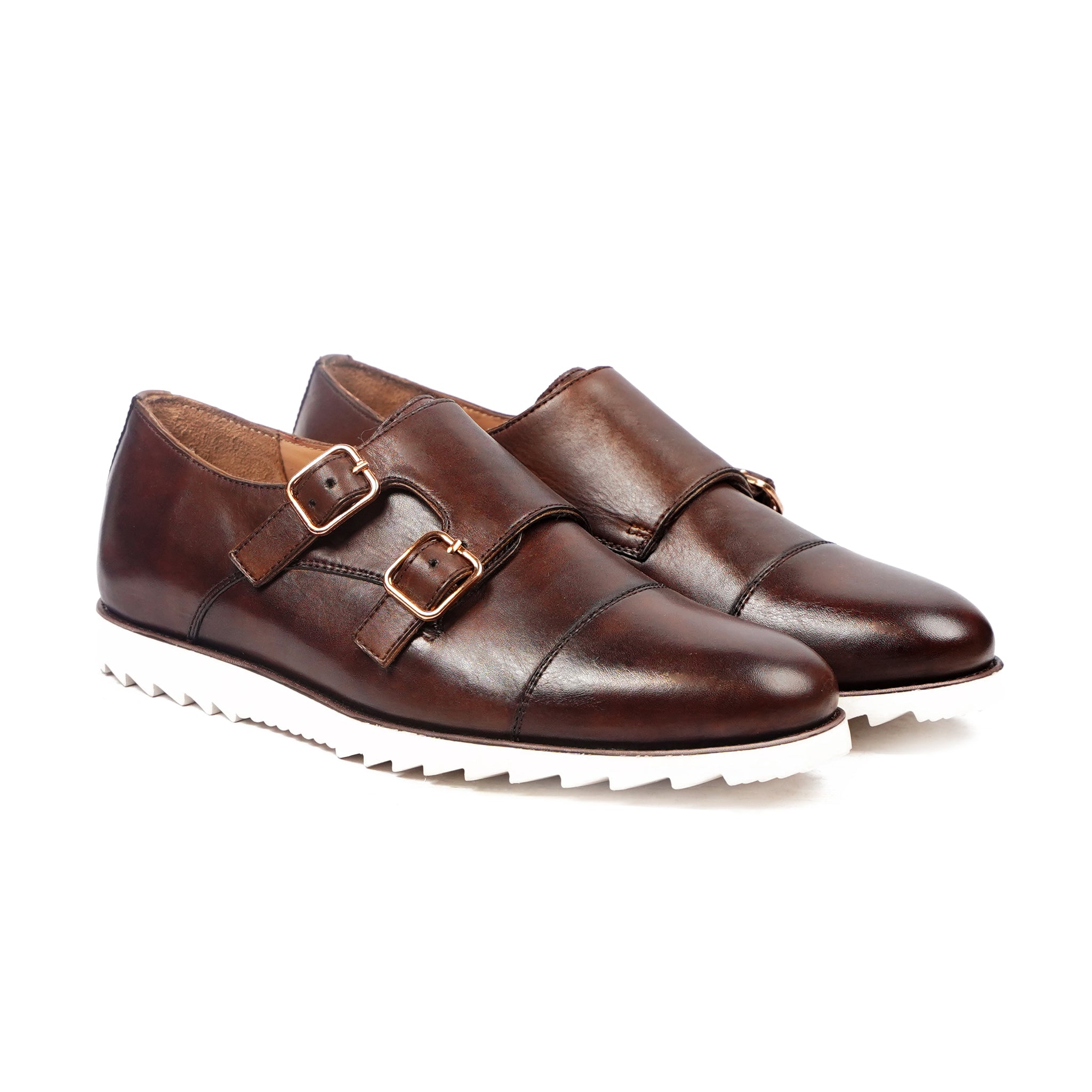 Bantly - Men's Dark Brown Calf leather Double Monkstrap