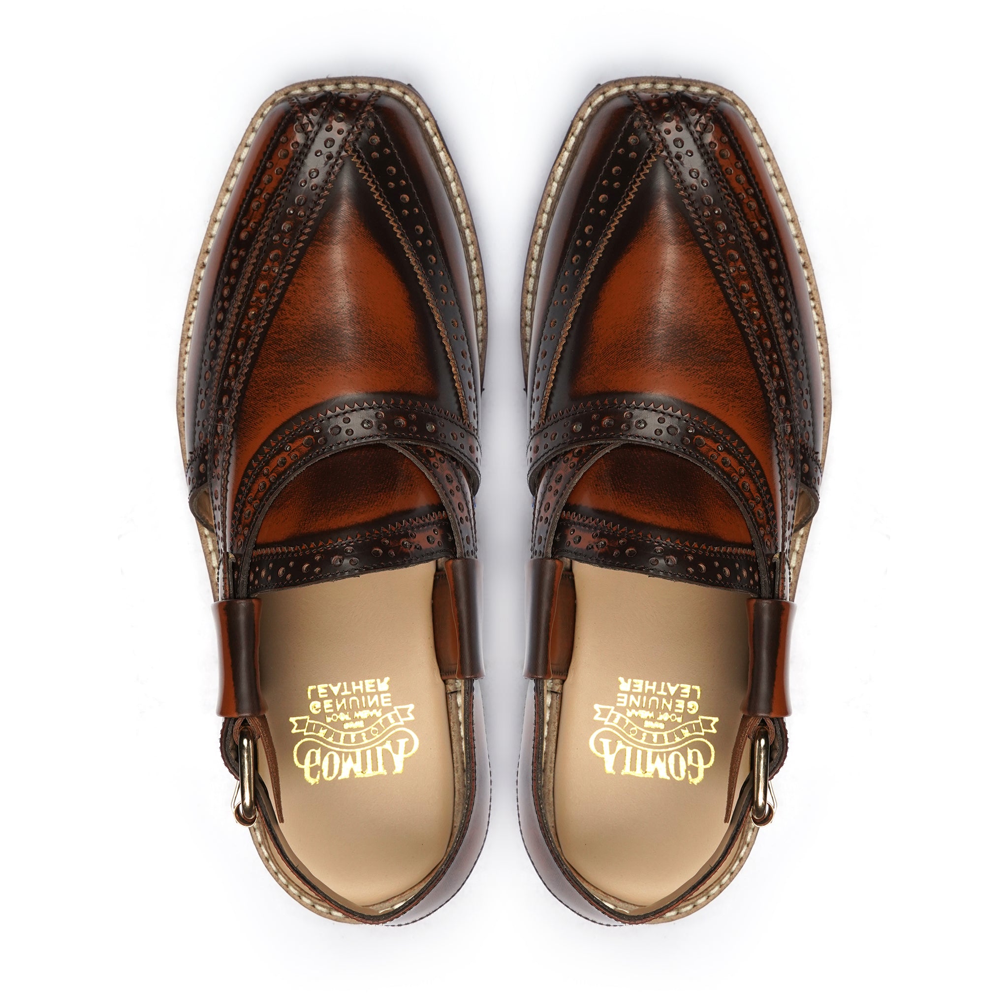 BROWN BURNISHED NOUROZE CHAPPAL - Gomila Intersole