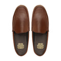 Retro - Men's Brown Pebble Grain Leather Slipper