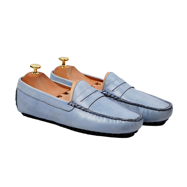 Tuscan - Men's Sky Blue Calf Leather Driver Shoe