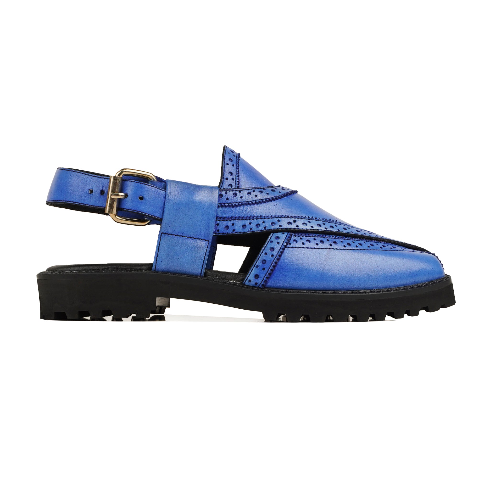 Fumiko - Men's Blue Calf Leather Sandal