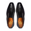 Yasnole - Men's Black Calf and Hand Woven Calf Leather Derby Shoe
