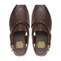 Vorginia - Men's Dark Brown Hand Woven Calf Leather Sandal