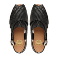 Hide - Men's Black Hand Woven Calf Leather Sandal