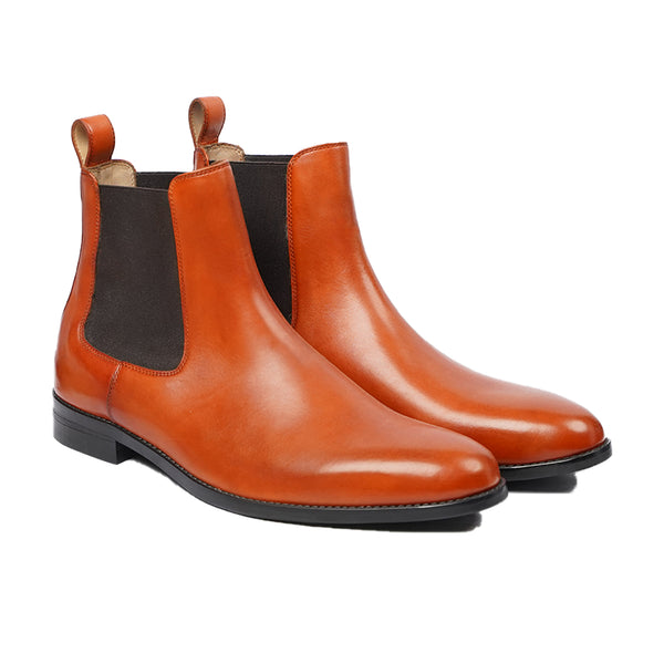 Nozomi - Men's Tan Calf Leather Chelsea Boot