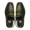 Tsukiko - Men's Burnished Olive Green Calf Leather Sandal