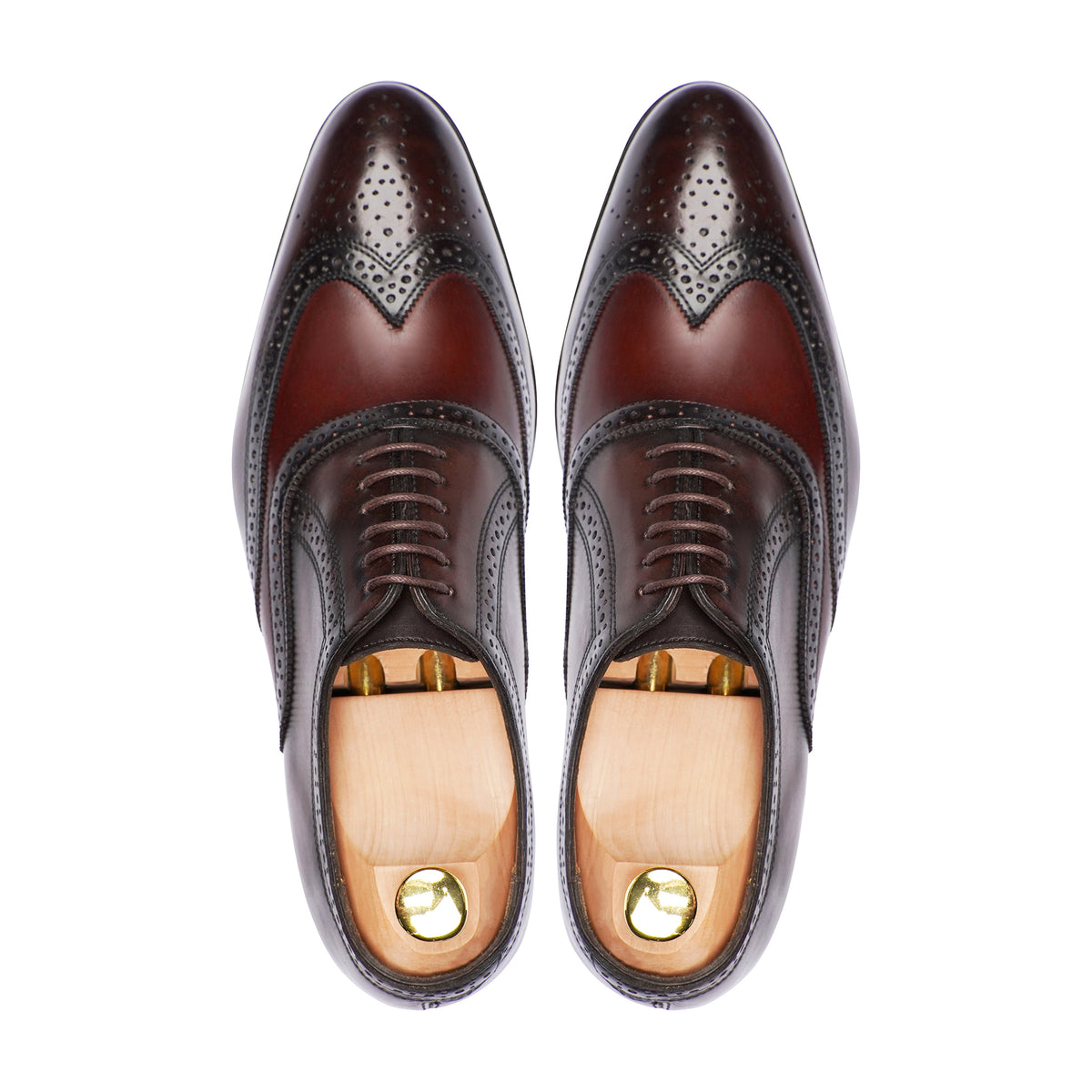 Northa - Men's Burnished Brown Burgundy Calf Leather Oxford Shoe