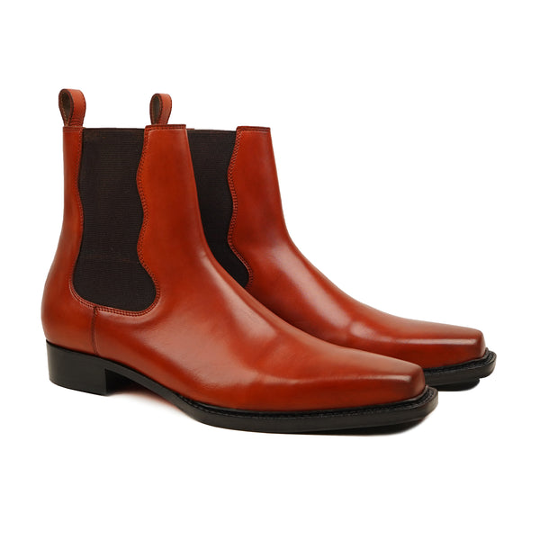 Alugo -  Men's Tan Calf Leather Chelsea Boot