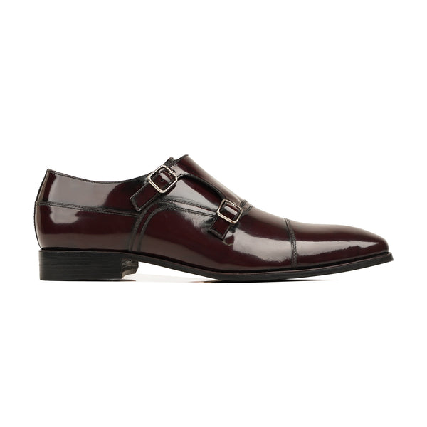 Jerry - Men's Oxblood Box Leather High Shine Double Monkstrap