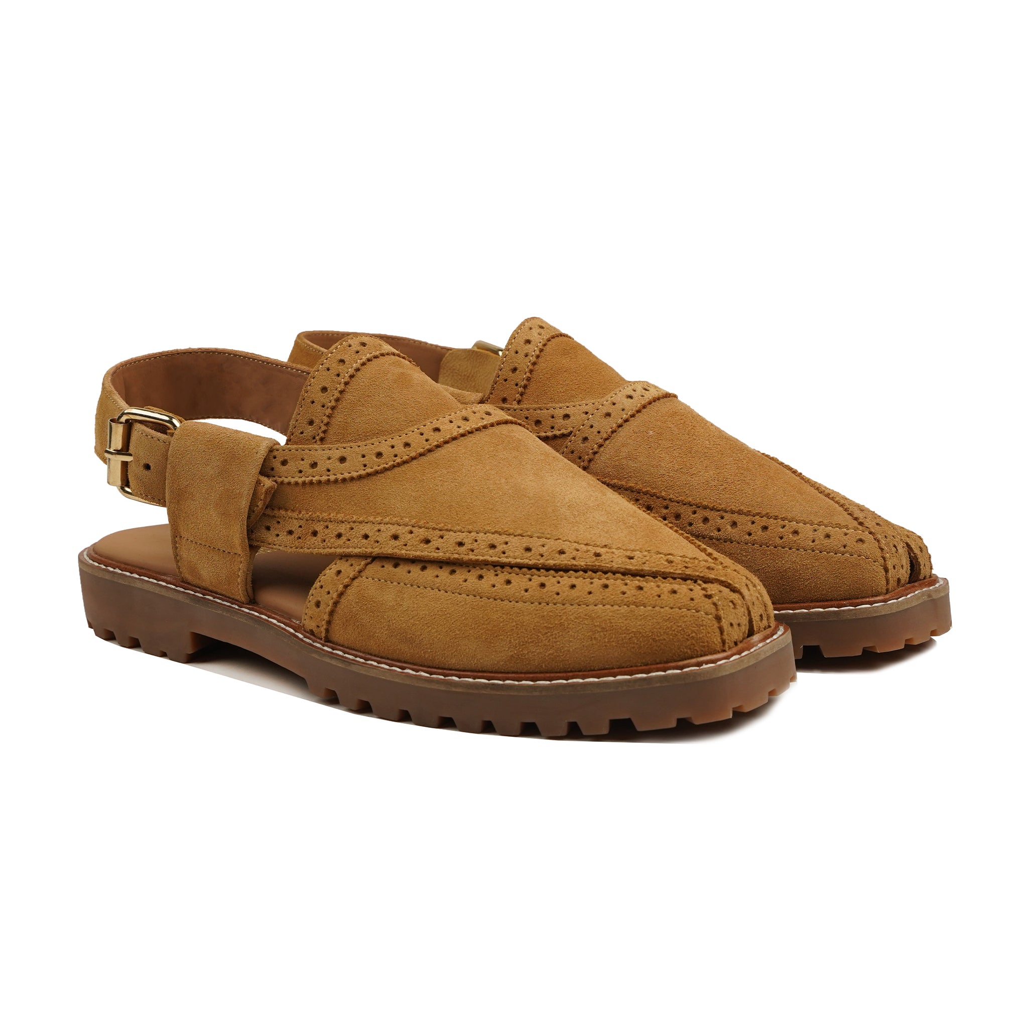 Satsuki - Men's Tan Kid Suede Sandal