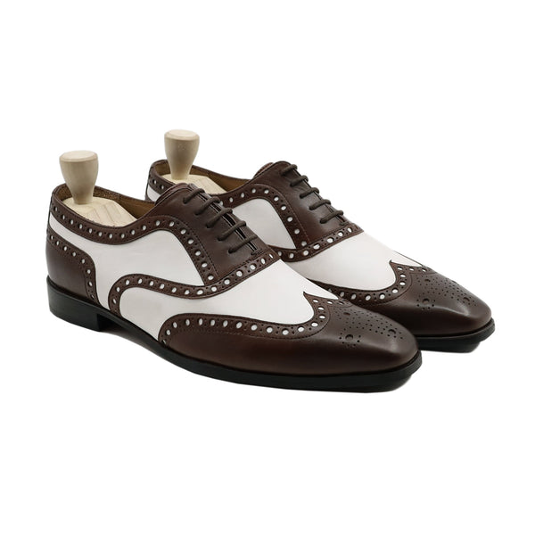 Banjul - Men's Dark Brown and White Calf Leather Oxford Shoe