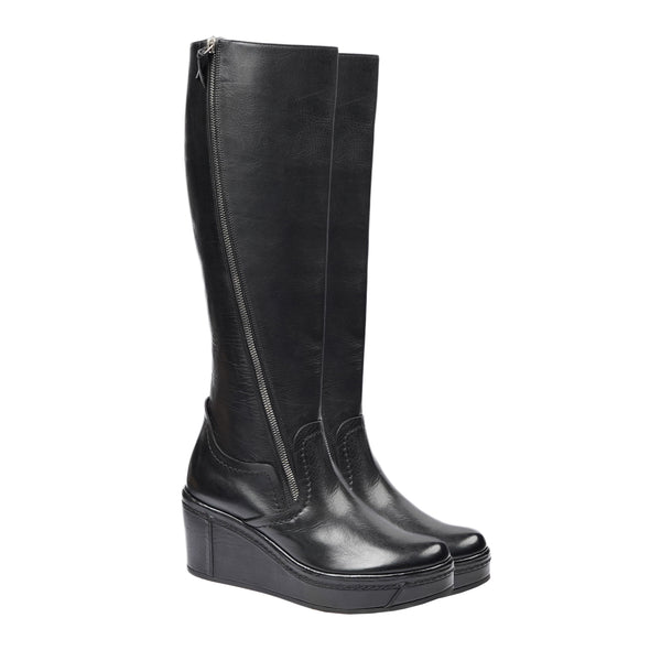 Nishio - Ladies Black Calf Leather Long Boot