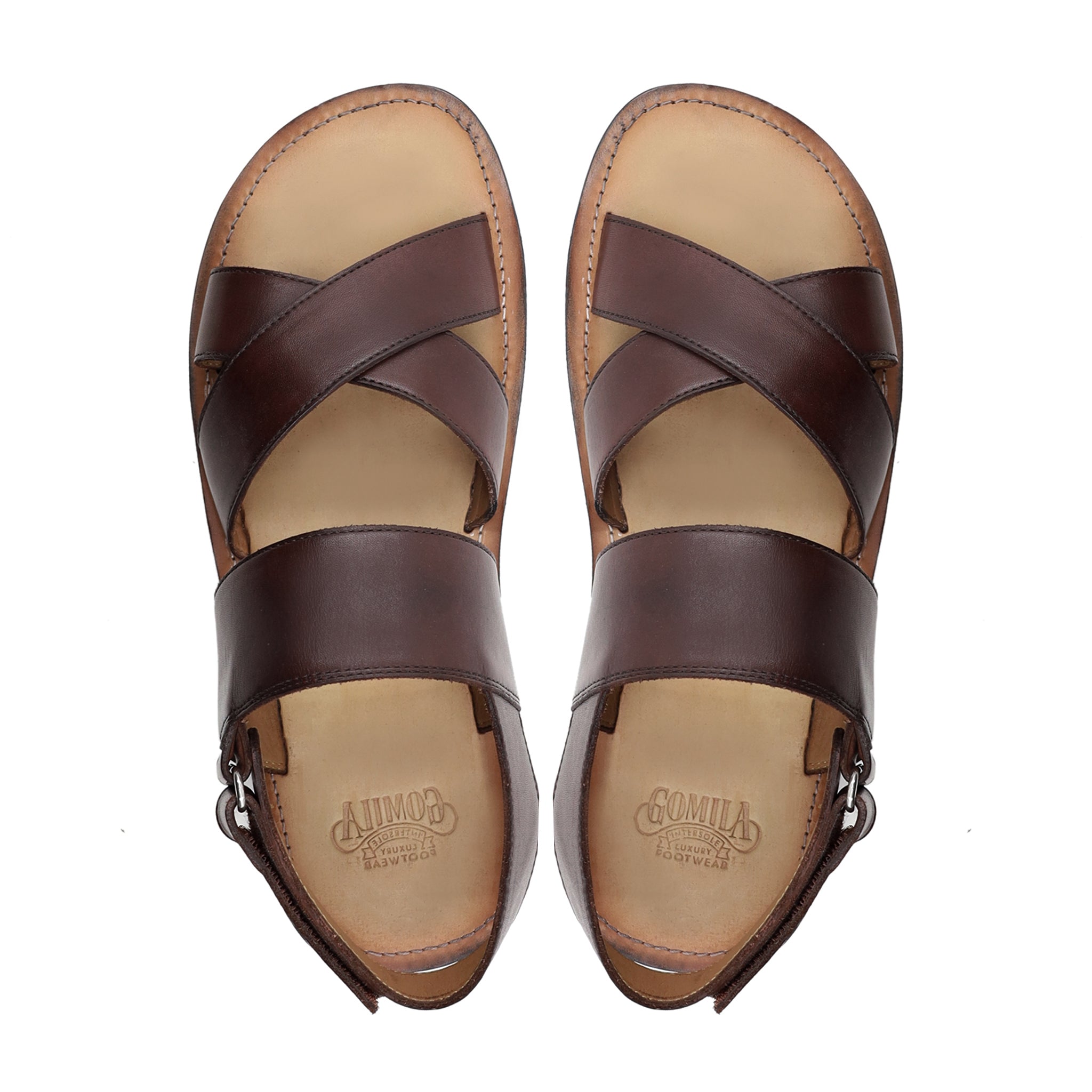 Chaplin - Men's Woddy Brown Calf Leather Sandal