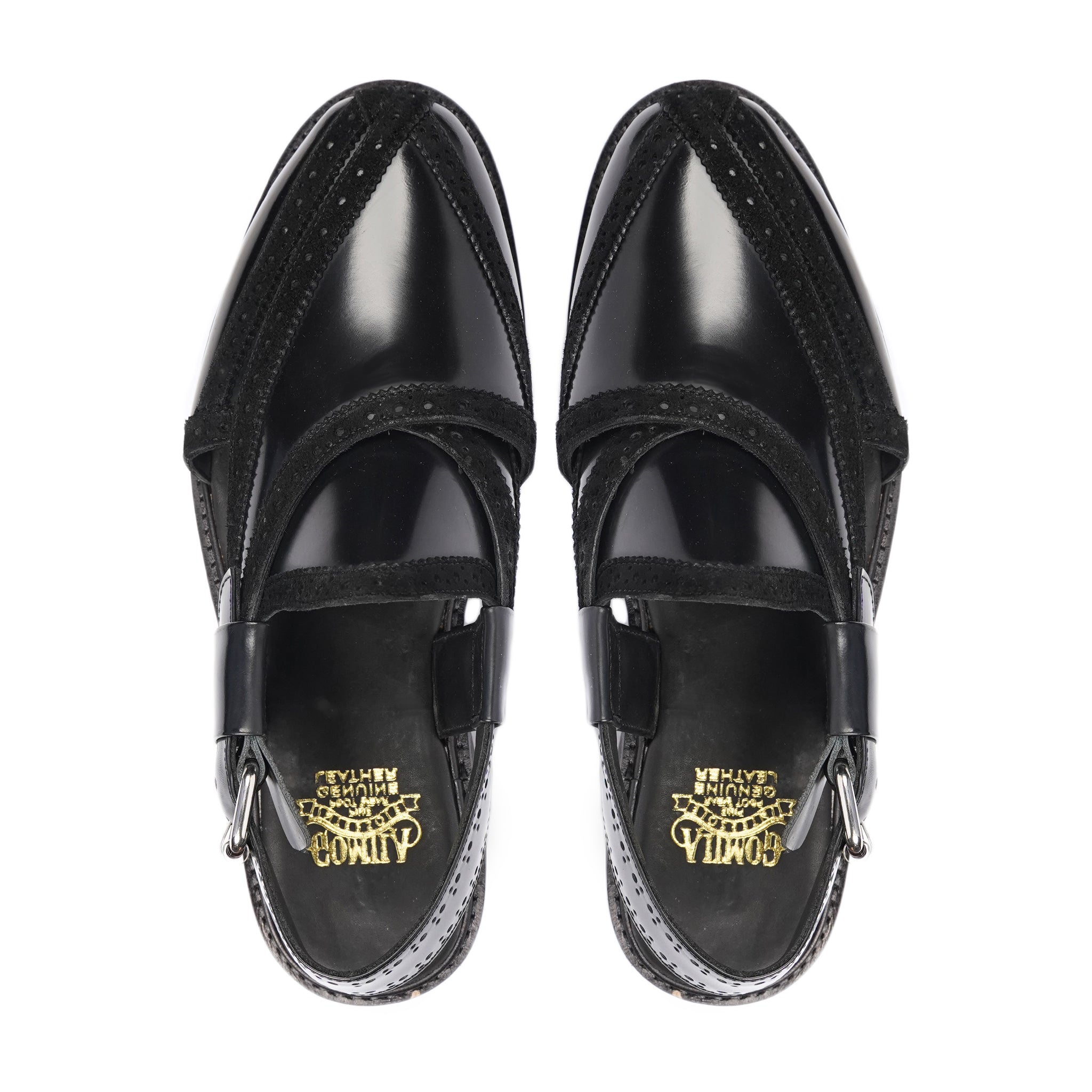 Masumi - Men's Black Box Leather High Shine Sandal