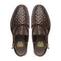 Antozi - Men's Dark Brown Hand Woven Calf Leather Sandal